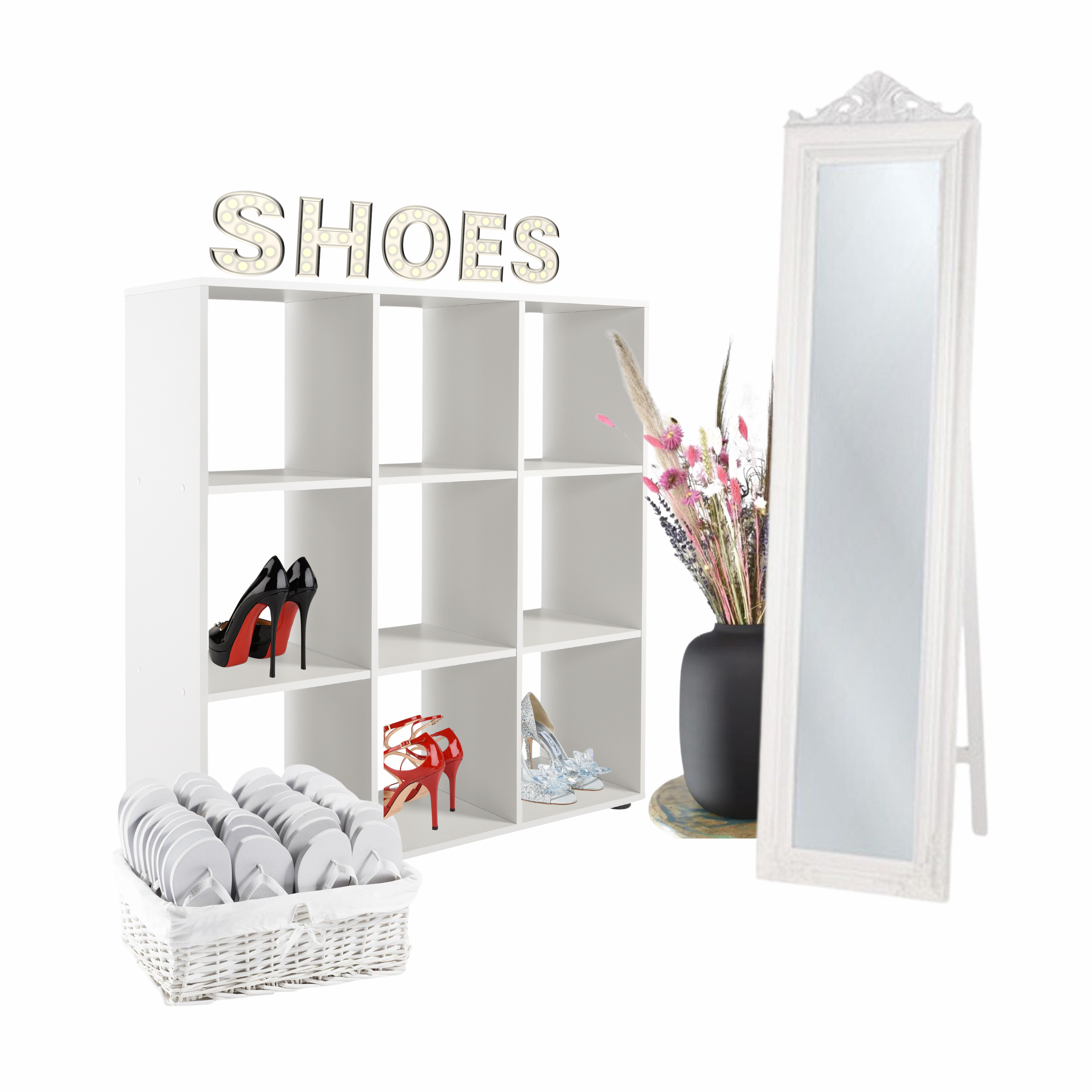 Slipperkast met slippers